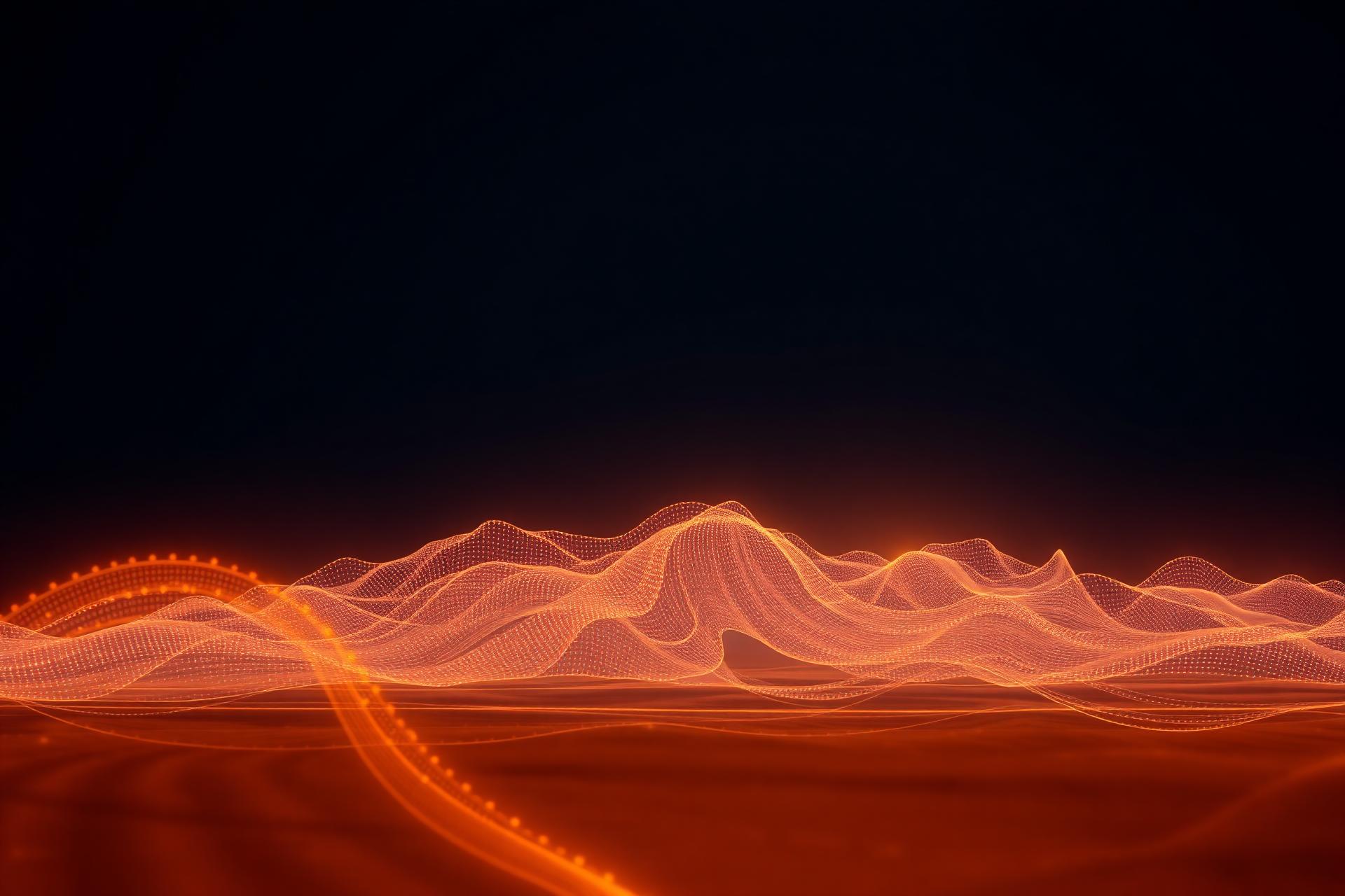 Abstract AI landscape representing Alberta's innovation horizon
