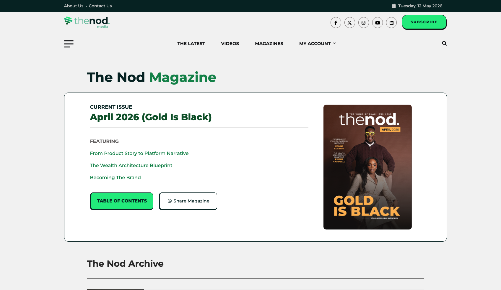 The Nod Magazine | Gold Is Black